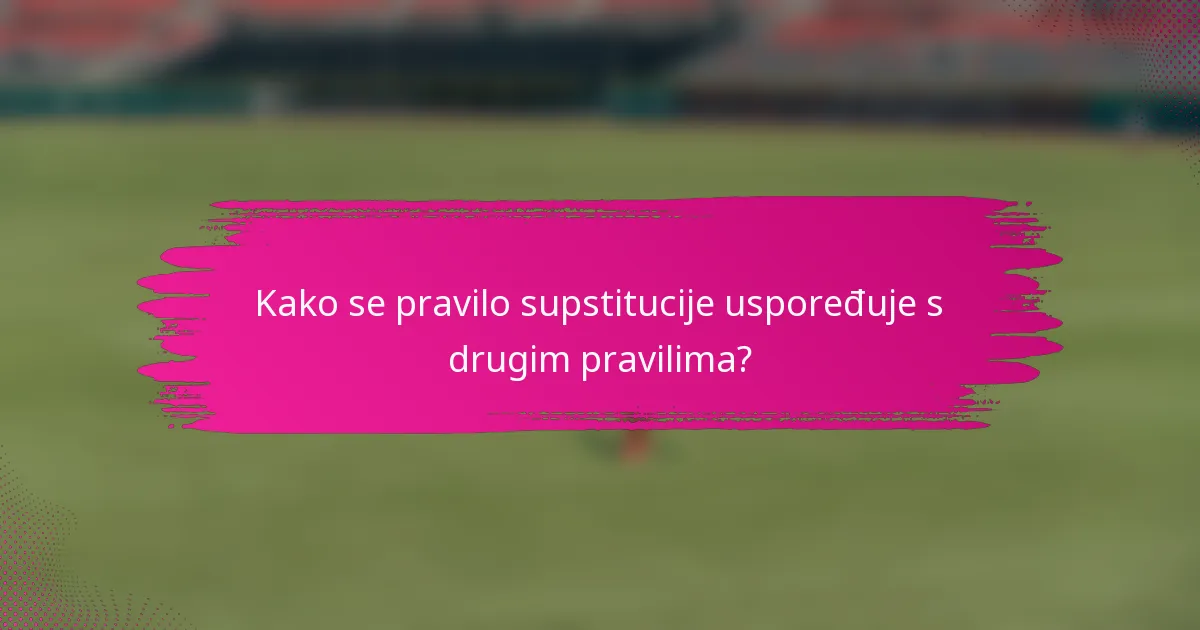 Kako se pravilo supstitucije uspoređuje s drugim pravilima?