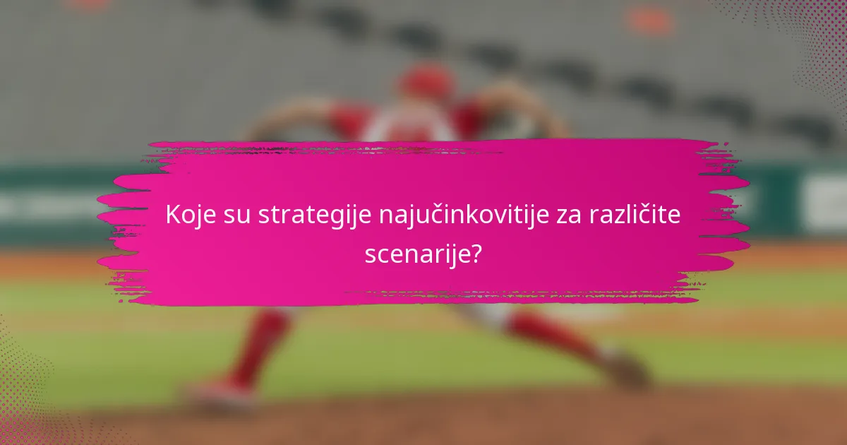 Koje su strategije najučinkovitije za različite scenarije?